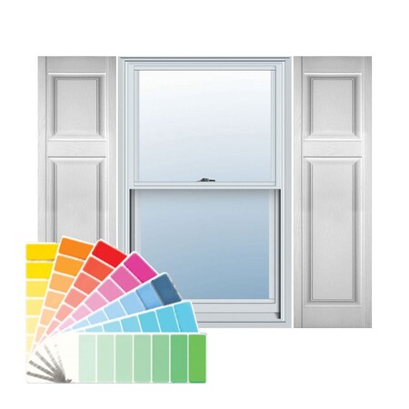 Ekena Millwork Lifetime Vinyl, Custom Offset Panel, Raised Panel Shutters, w/Shutter-Loks, LP3C12X08300PG LP3C12X08300PG